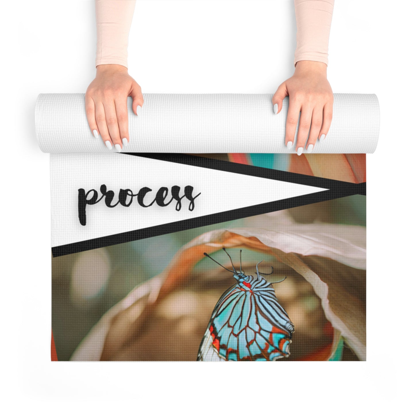 Vibrant Colorful Trust the Process Foam Yoga Mat