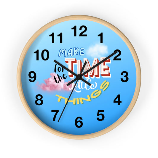 Colorful Playful Make Time for the Little Things Wall Clock Home Decor