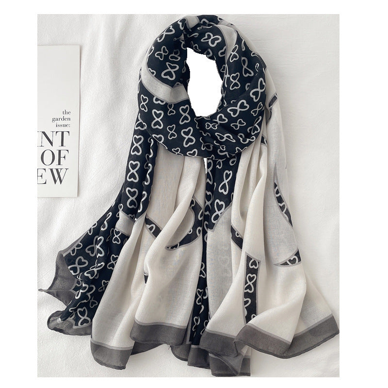 Women Scarf Autumn and Winter Travel Decoration Thin Cotton Linen Long Shawl