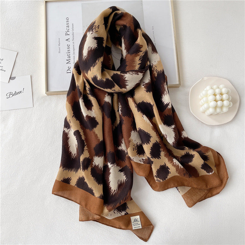 Women Scarf Autumn and Winter Travel Decoration Thin Cotton Linen Long Shawl