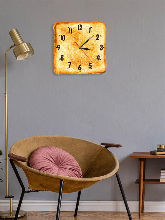 Kitchen Dining Home Decor Realistic Baked Bread Modern Wall Clock