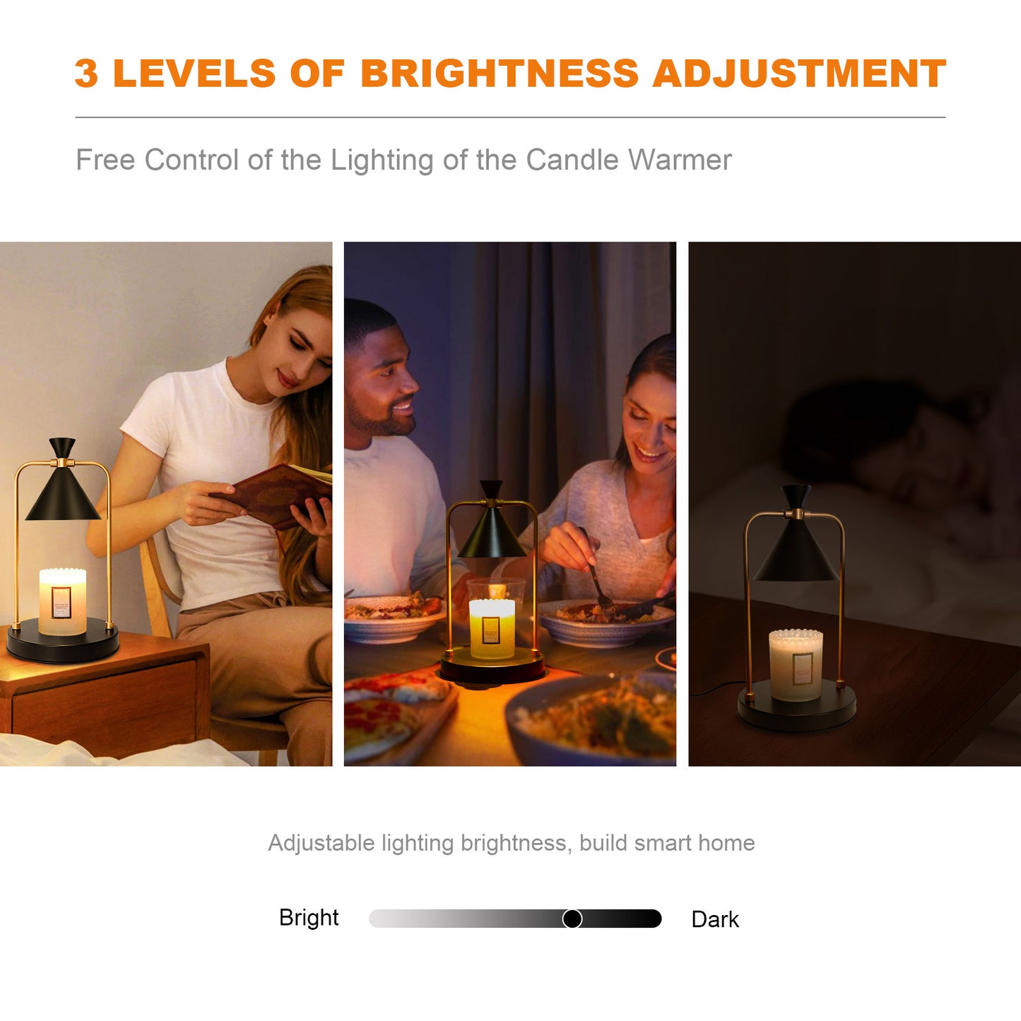 Candle Warmer Lamp with Timer, Dimmable Candle Lamp Warmer Electric Compatible with Small and Large Scented Candles Gift Black