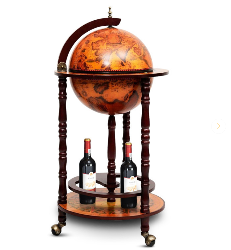 16th Century Wood Globe Wine Bar Stand
