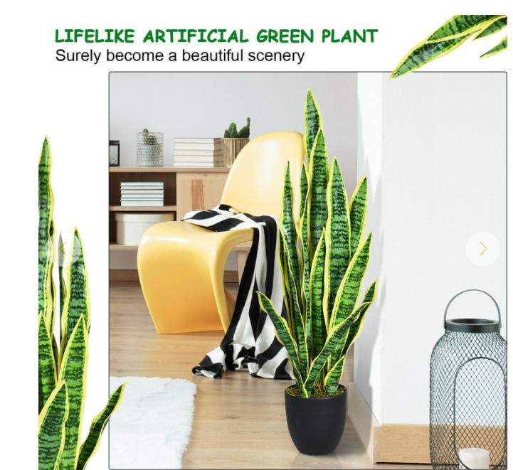 35.5 Inch Indoor-Outdoor Artificial Fake Snake Plant