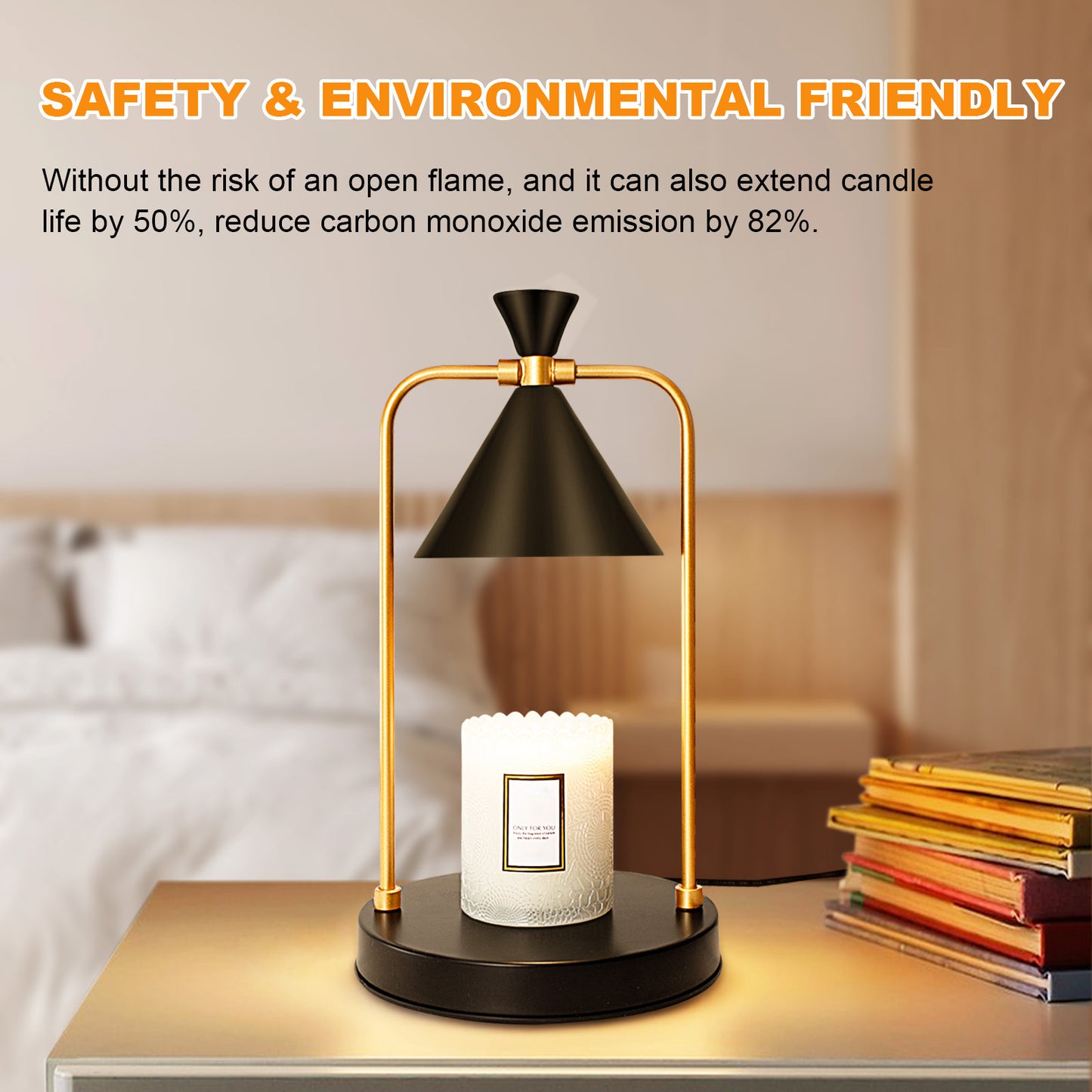 Candle Warmer Lamp with Timer, Dimmable Candle Lamp Warmer Electric Compatible with Small and Large Scented Candles Gift Black