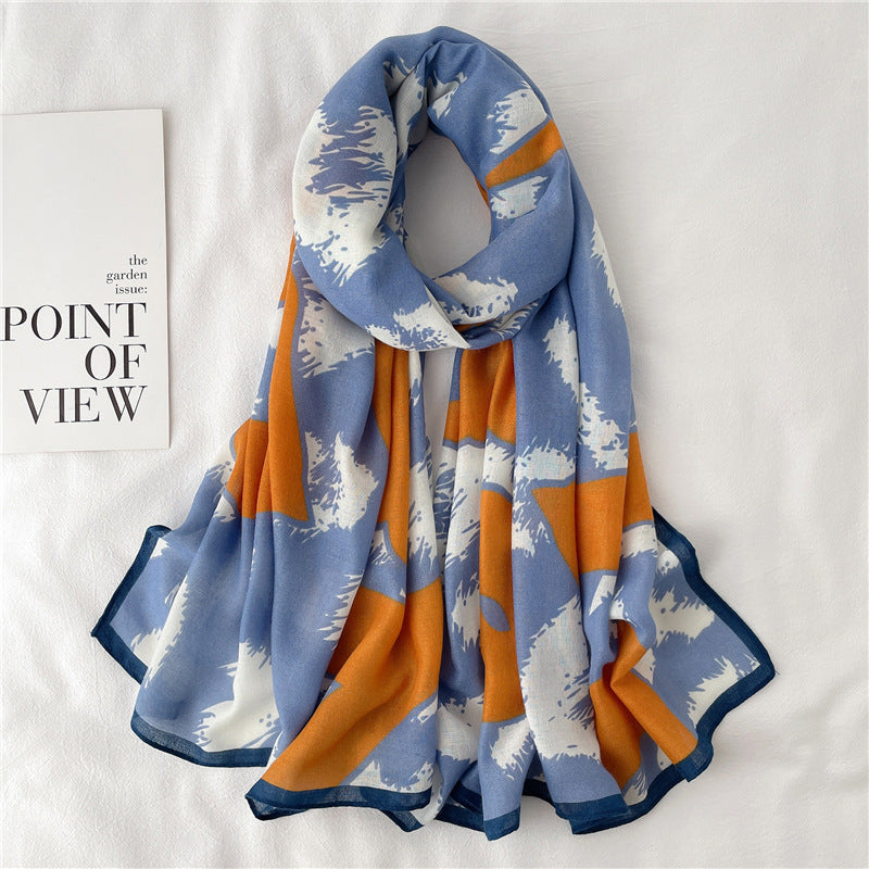 Women Scarf Autumn and Winter Travel Decoration Thin Cotton Linen Long Shawl
