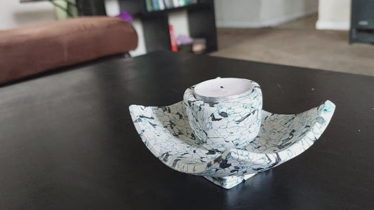 Modern-esque Handcrafted Home Decor Dish and Tealight Candle Holder Gift Set