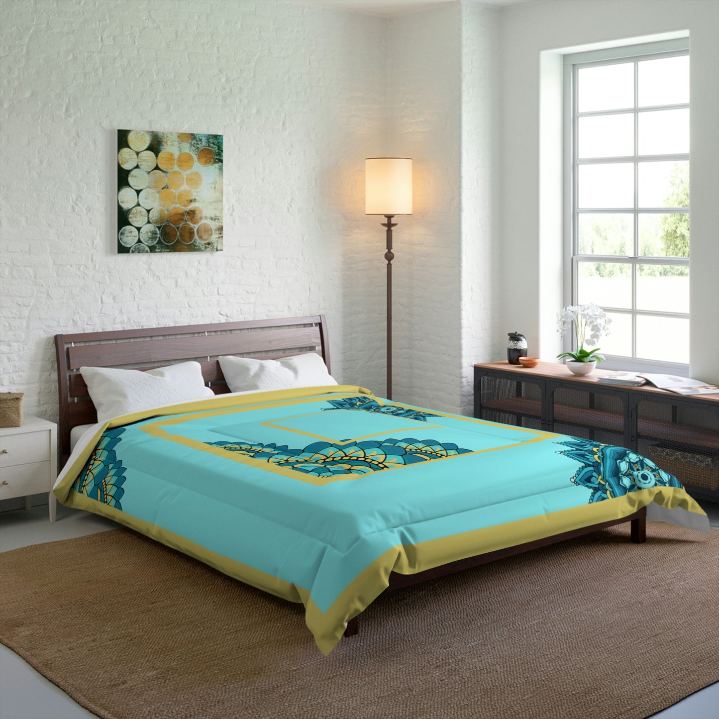 Mandala Flower Pattern Blanket Warm Cozy Comforter