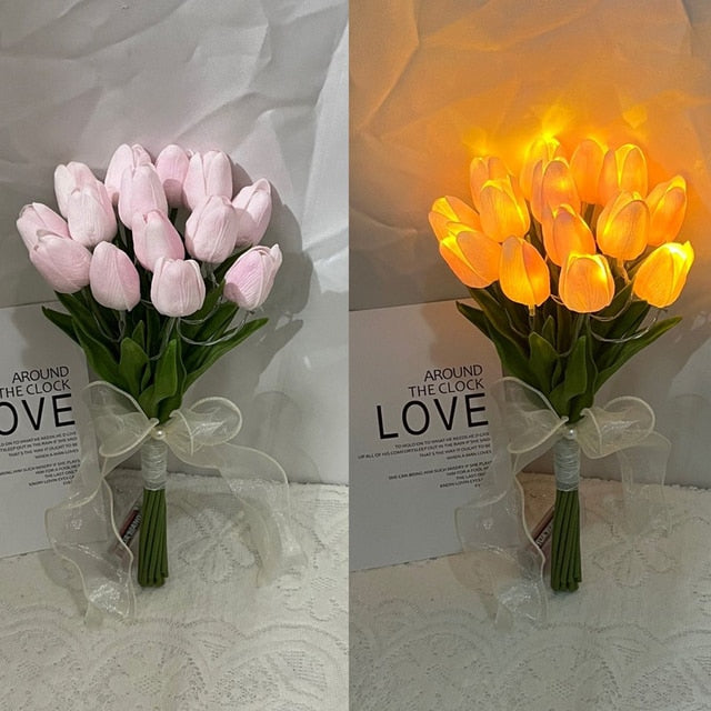 Valentine's Bouquet LED Tulip Table Lamp for Sweethearts