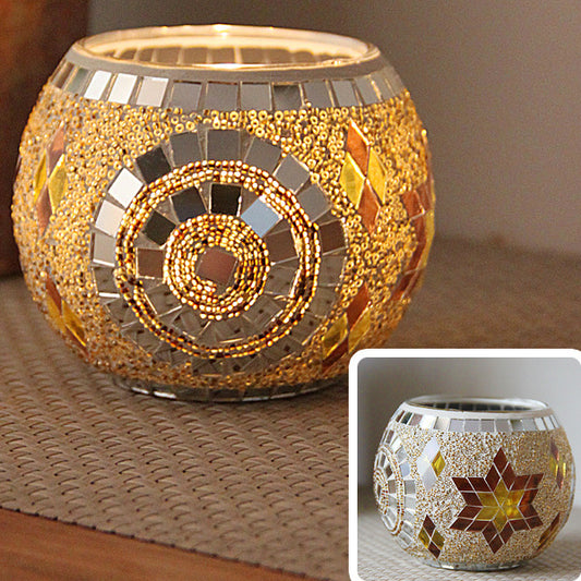 Mosaic Glass Candle Holder Tealight Votive Candle Home Decor