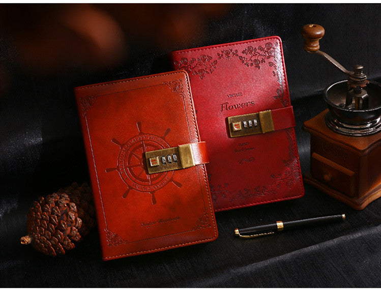 Vintage Style Notebook Journal with Passcode Lock