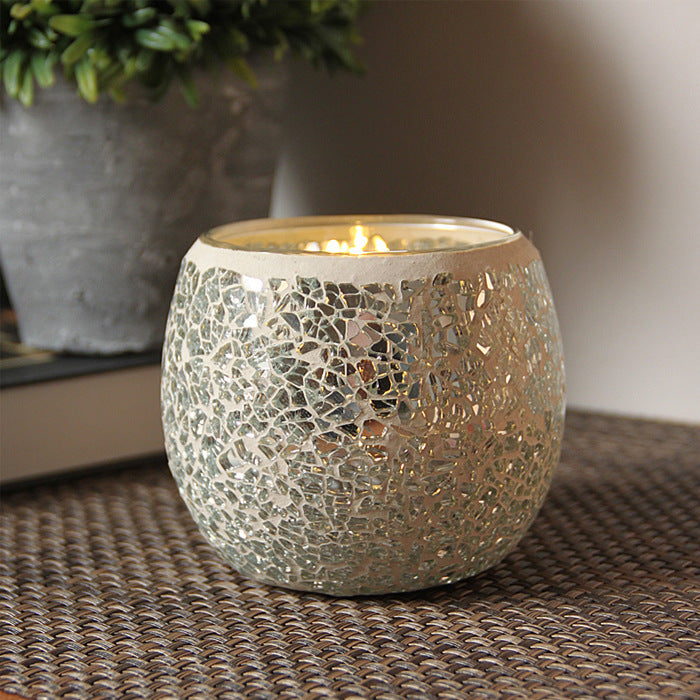 Mosaic Glass Candle Holder Tealight Votive Candle Home Decor