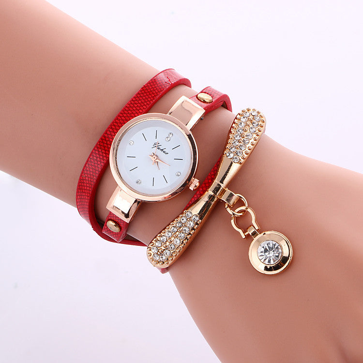 Women Watches Bracelet Fashion Casual Dress PU Band Alloy Case