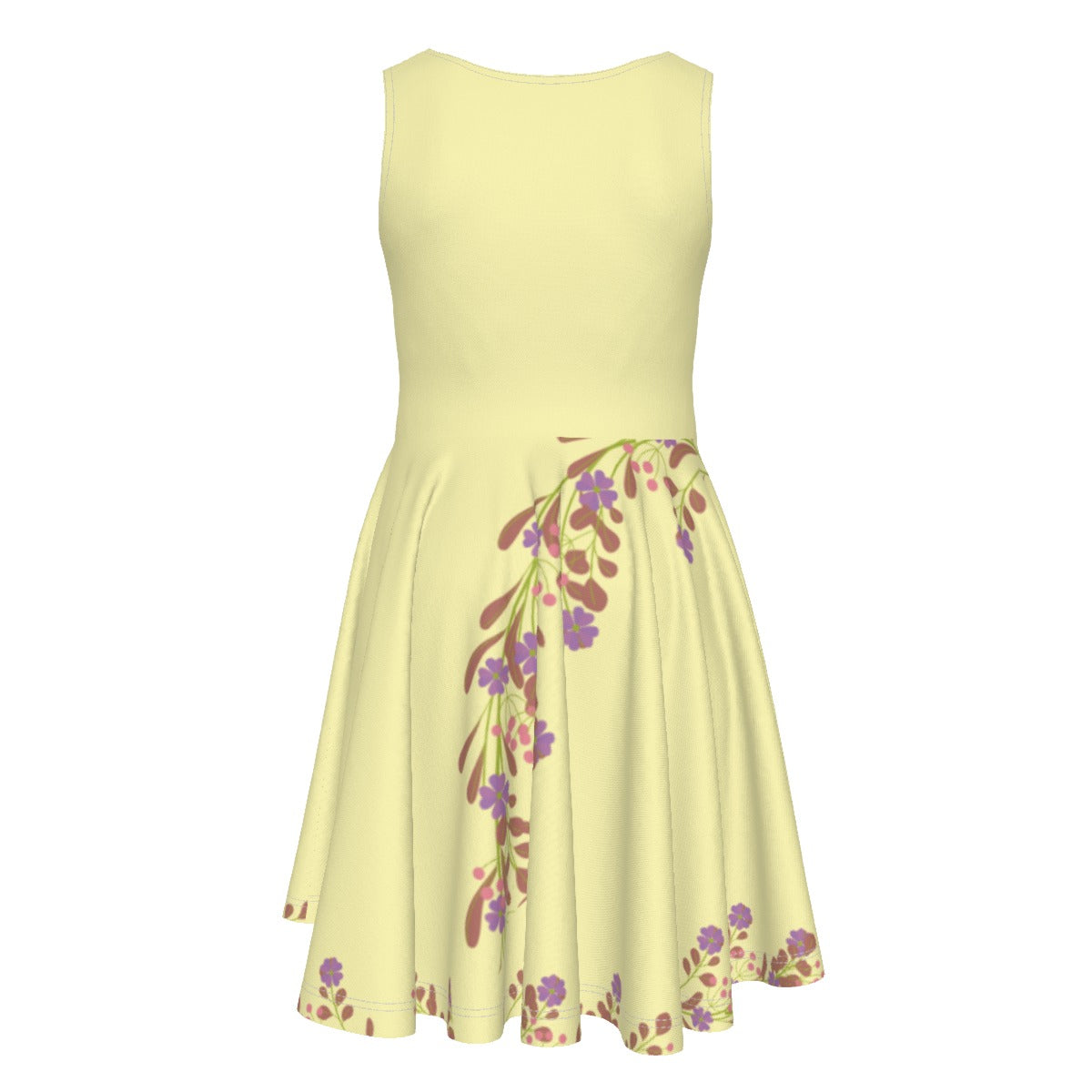 Girl's Yellow Spring Flowers Sleeveless Vest Dress