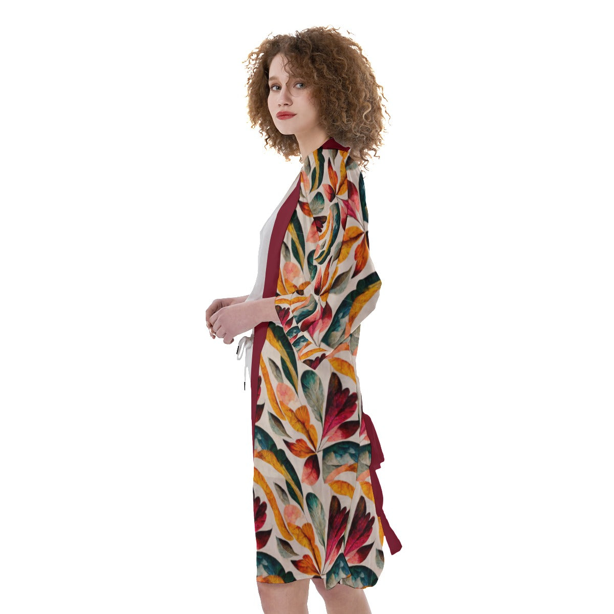 Women's Floral Print Kimono Style Robe