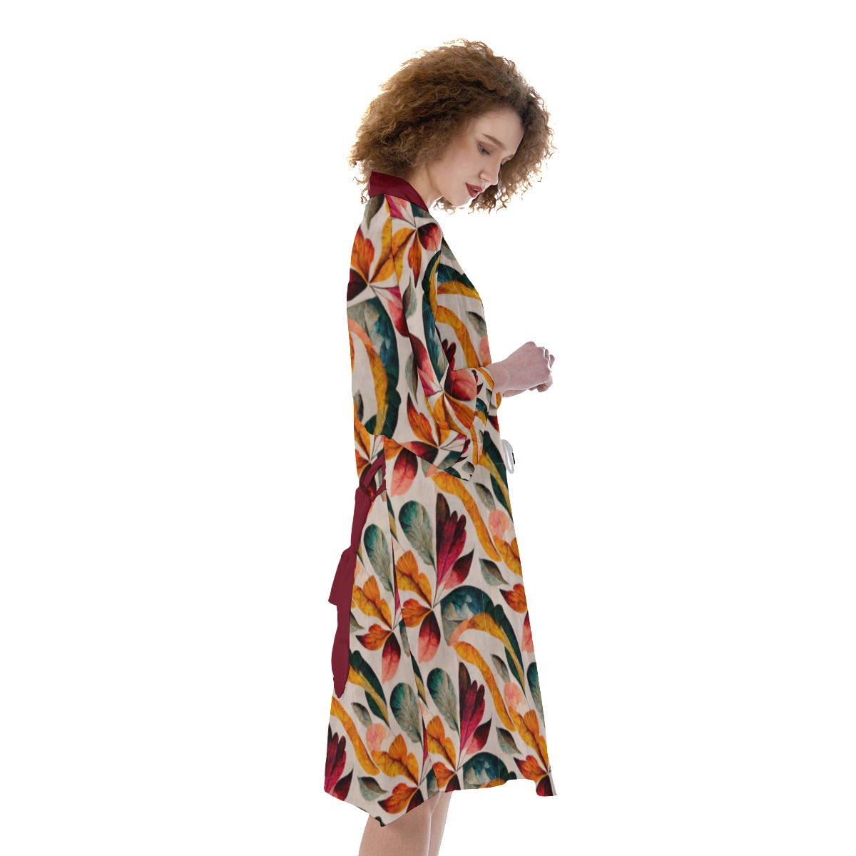 Women's Floral Print Kimono Style Robe