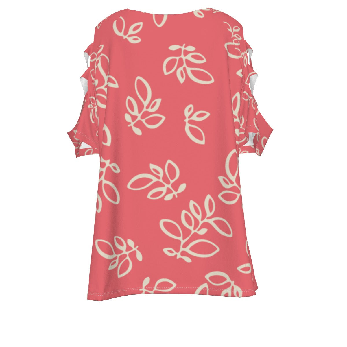 Women's Pink Casual Top with Petal Short Sleeve