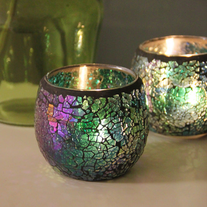 Mosaic Glass Candle Holder Tealight Votive Candle Home Decor