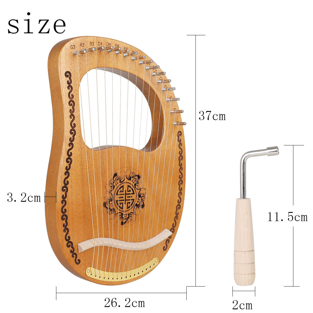 Small Portable Simple and Easy to Learn Harp Musical Instrument