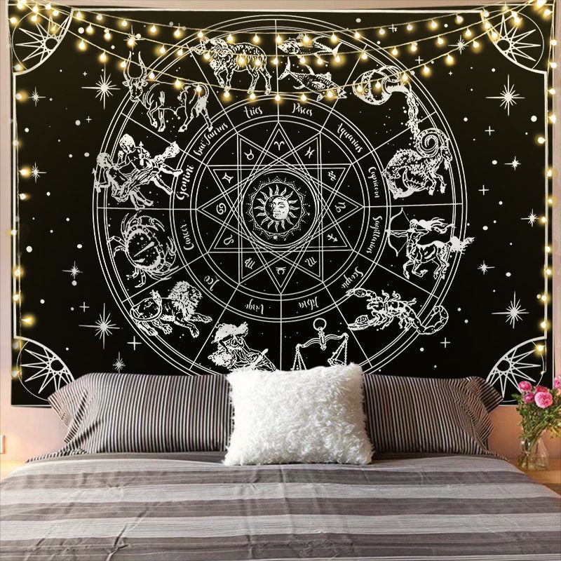 Mandala Tapestry for Home Decor White Black Sun and Moon Tapestry Wall Hanging Bedroom Wall Covering
