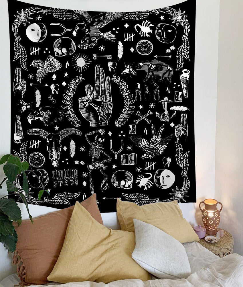 Mandala Tapestry for Home Decor White Black Sun and Moon Tapestry Wall Hanging Bedroom Wall Covering