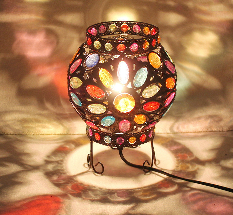 Iron Bedside Mosaic Lamp Home Decor Night Light