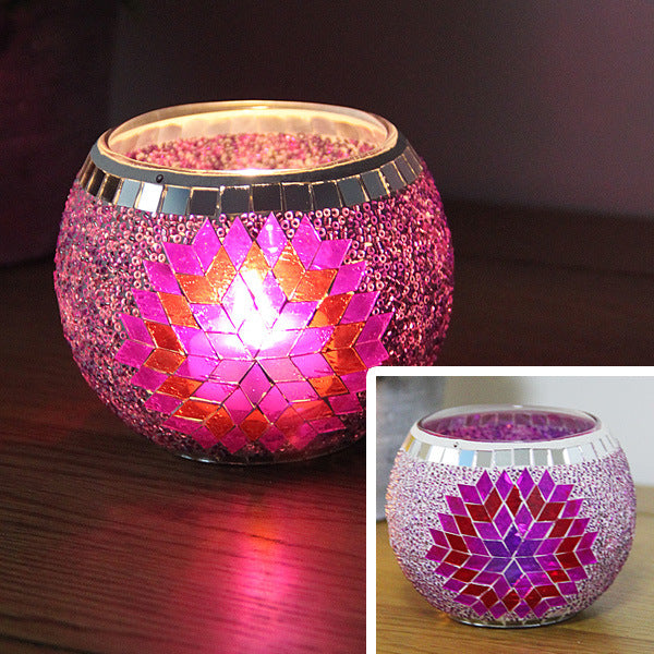 Mosaic Glass Candle Holder Tealight Votive Candle Home Decor