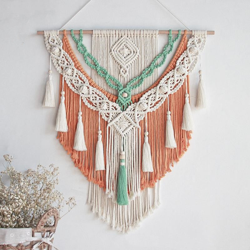 Woven Tapestry Tassel Handmade Background Wall Decoration Bohemian Hanging Ornament