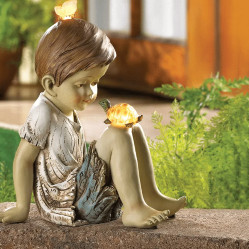 Making Friends Solar Sculpture Flower Jar Garden Patio