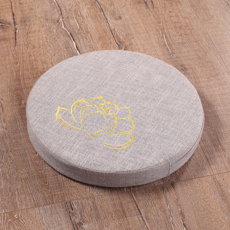 Embroidered Linen Lotus Meditation Yoga Mat Futon Cushion