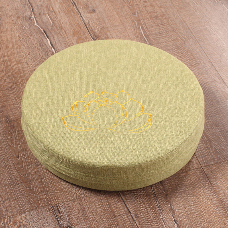 Embroidered Linen Lotus Meditation Yoga Mat Futon Cushion