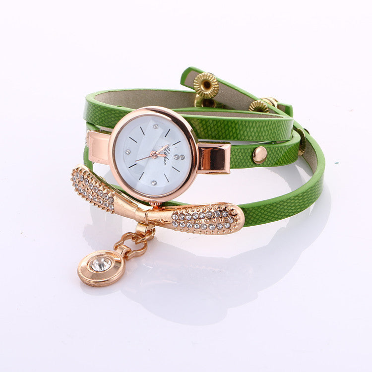 Women Watches Bracelet Fashion Casual Dress PU Band Alloy Case