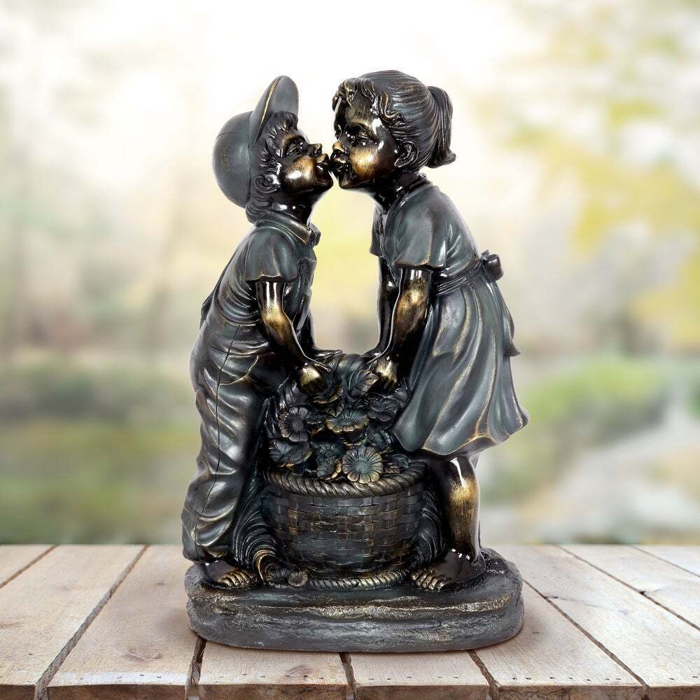Boy & Girl Garden Statue Patio Lawn Decor