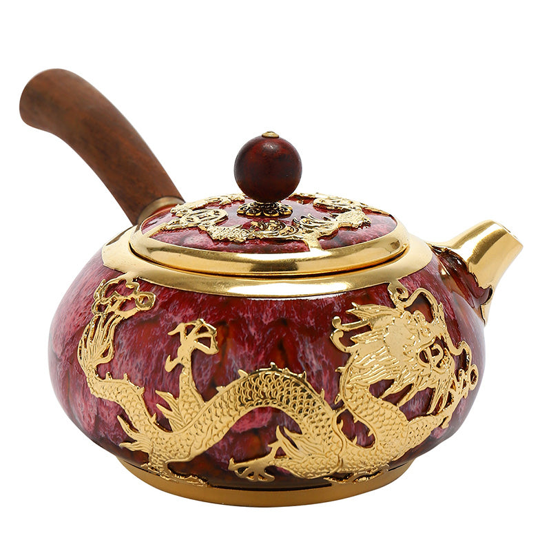 Gold Ceramic Kung Fu Tea Kettle Pot