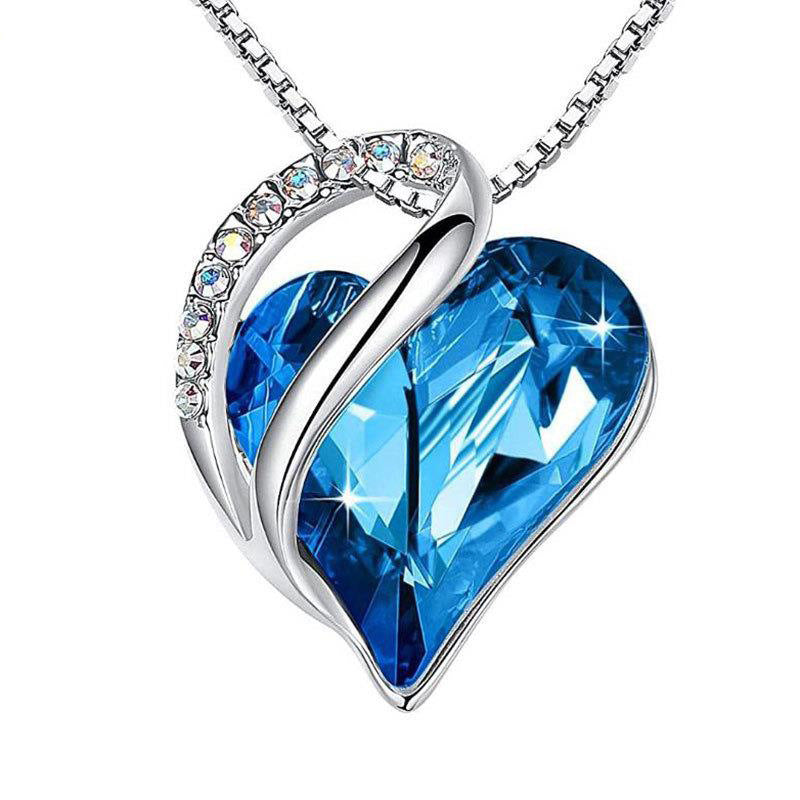 925 Sterling Sliver Heart Shaped Geometric Necklace Women's Jewelry Women's Clavicle Chain Gift