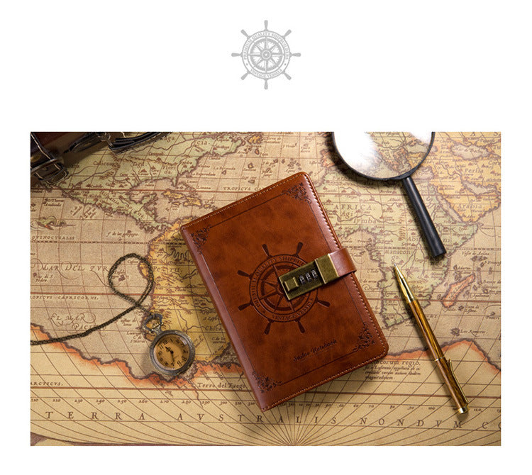 Vintage Style Notebook Journal with Passcode Lock