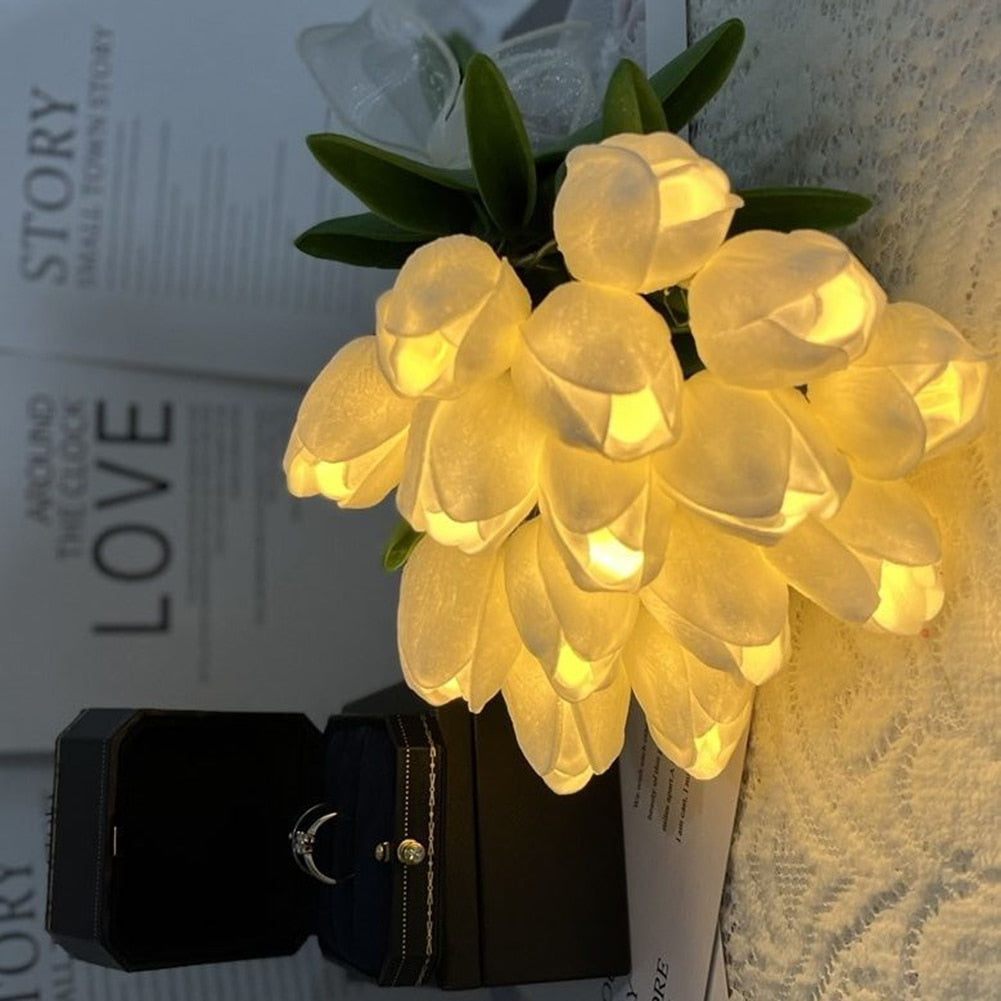 Valentine's Bouquet LED Tulip Table Lamp for Sweethearts