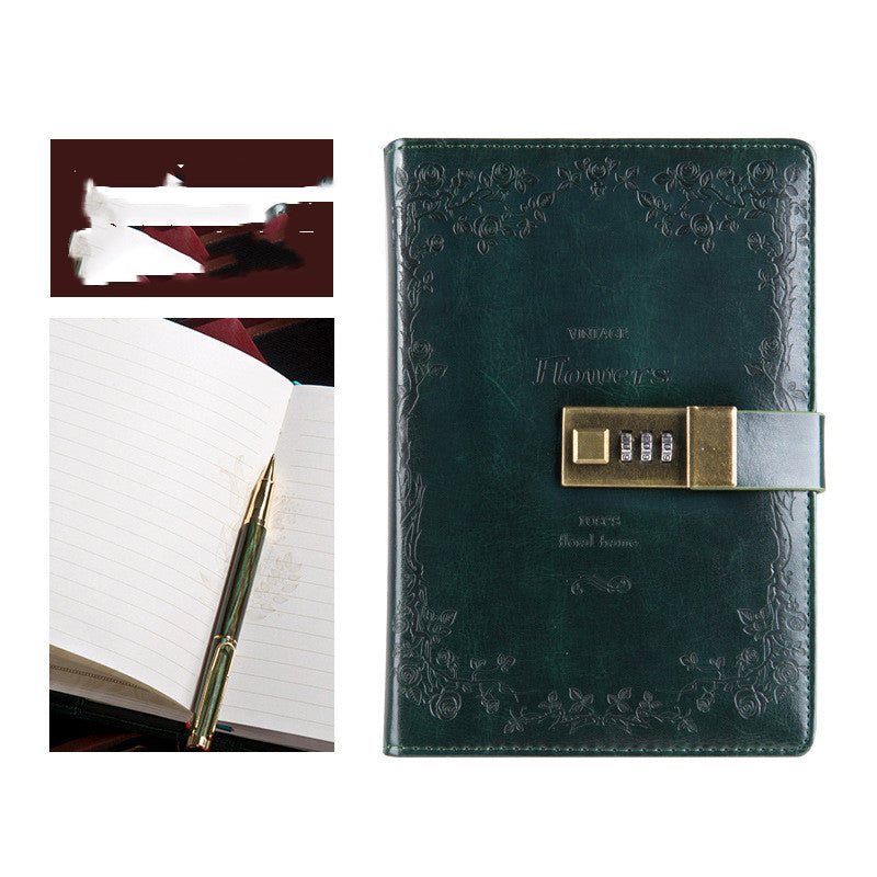 Vintage Style Notebook Journal with Passcode Lock
