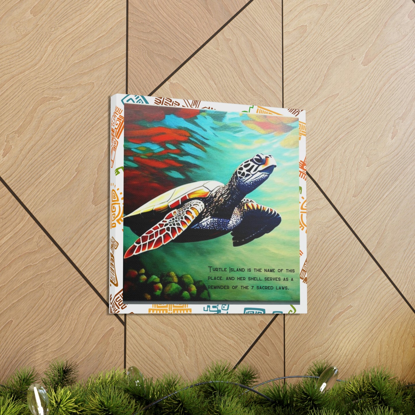 Turtle Island Is the Name of This Place Concept Art Aboriginal American Niiji Canvas Gallery Wraps
