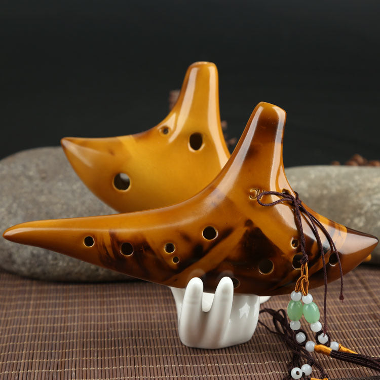 12-Hole Ceramic Smoldering Ocarina Musical Instrument