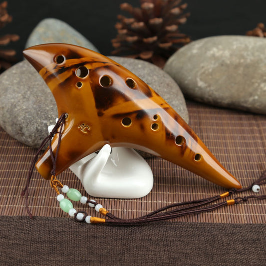 12-Hole Ceramic Smoldering Ocarina Musical Instrument