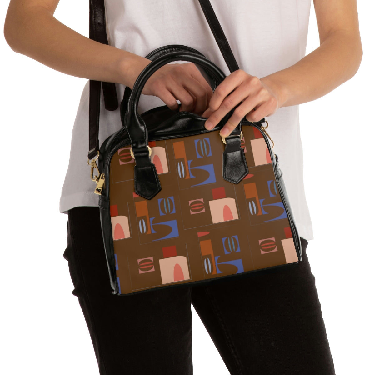 Freestyle Vegan Leather Fashion Shoulder Handbags with Adjustable and Removable Strap