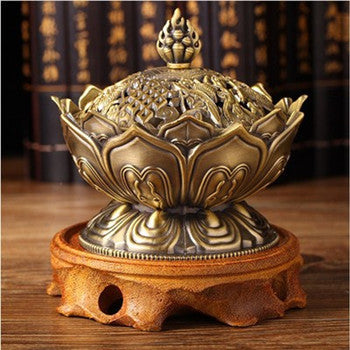 Lotus Metal Alloy Plate Incense Burner Aromatherapy Burner