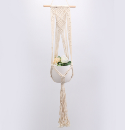 4 Pack - Cotton Macrame Plant Hangers & Shelf
