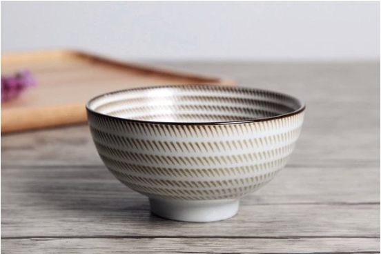 Japanese Inspired Single Porcelain Bowls or (4-Set)