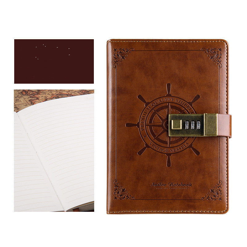 Vintage Style Notebook Journal with Passcode Lock