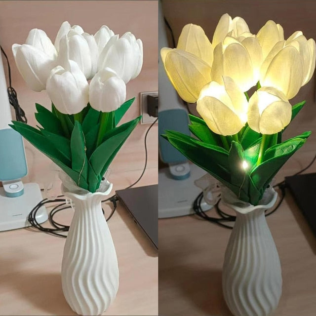 Valentine's Bouquet LED Tulip Table Lamp for Sweethearts