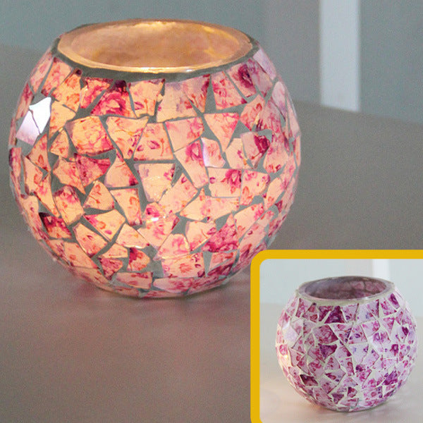 Mosaic Glass Candle Holder Tealight Votive Candle Home Decor