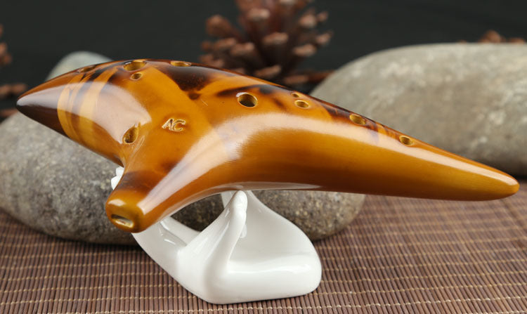 12-Hole Ceramic Smoldering Ocarina Musical Instrument