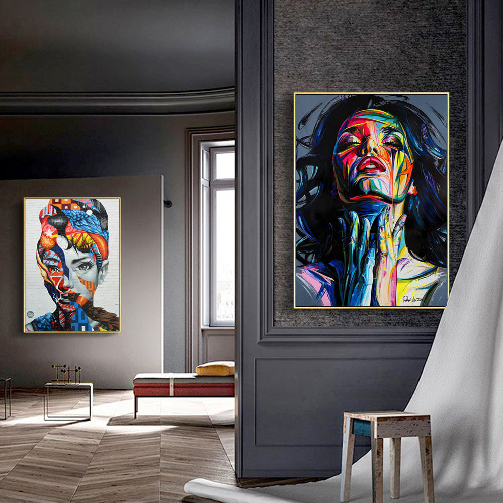 Modern Abstract Wall Art Decor Vibrant Colorful Graffiti Art Street Art